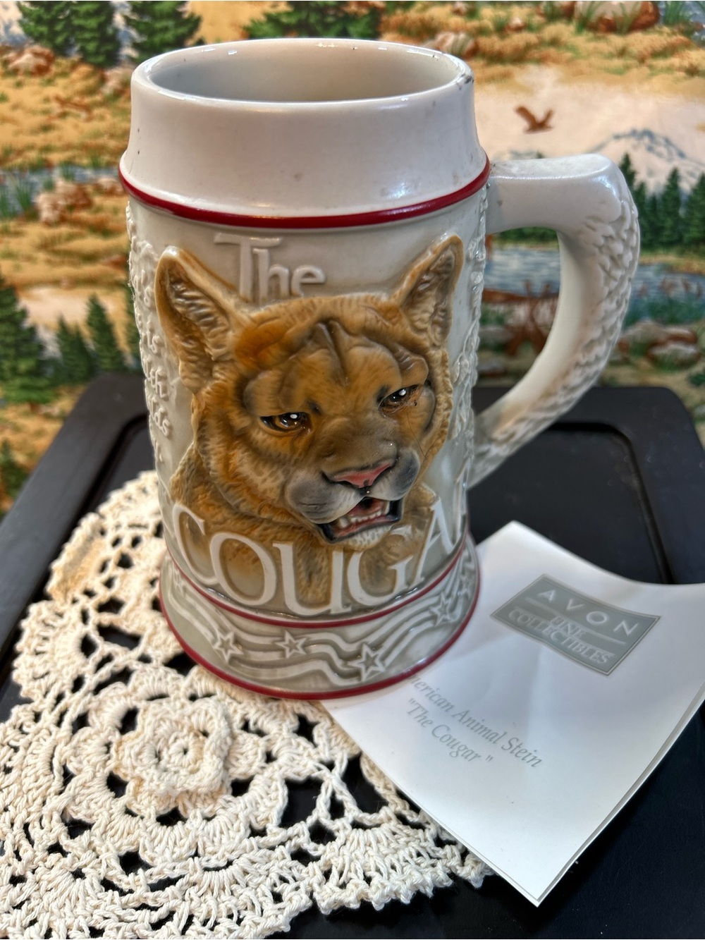 Vintage Avon Tom O’Brien Cougar American Animal Stein 2000